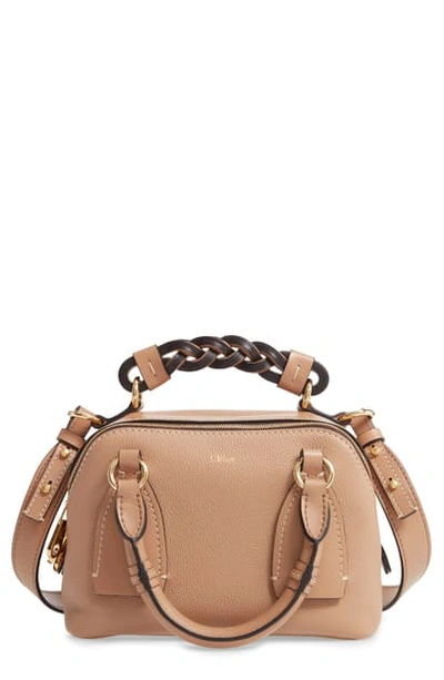 Shop Chloé Small Daria Leather Day Bag In 039 Stormy Grey