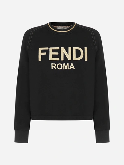 Shop Fendi Felpa In Cotone Con Logo
