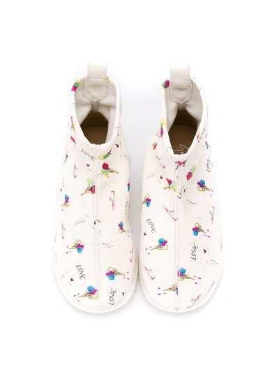 Shop Giuseppe Junior "love" Printed Boots In White