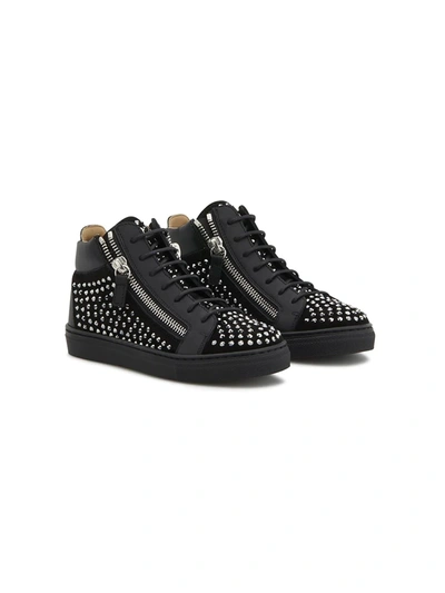 Shop Giuseppe Junior Kriss Crystal Jr. Sneakers In Black