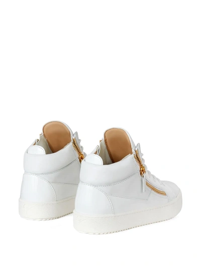 Shop Giuseppe Zanotti Kriss Leather Sneakers In White