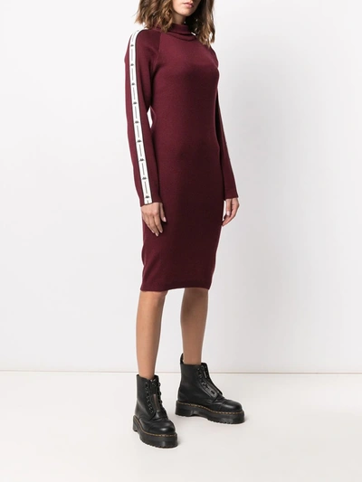 Shop Kappa Logo-panel Knitted Dress In Red