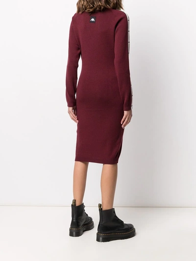 Shop Kappa Logo-panel Knitted Dress In Red