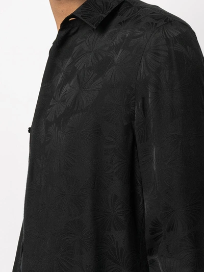 Shop Saint Laurent Floral-jacquard Shirt In Black