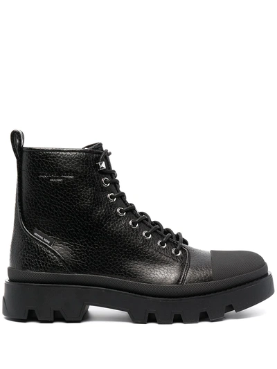 Shop Michael Michael Kors Side Zip Combat Boots In Black