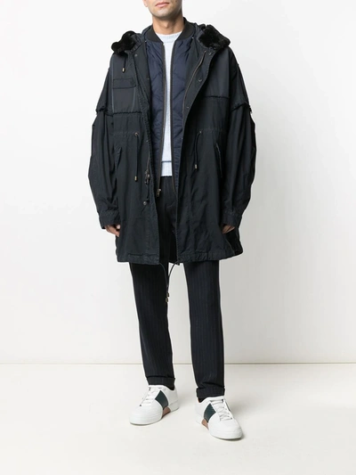 Shop Mr & Mrs Italy X Nick Wooster Detachable Quilted Parka In Blue