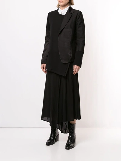Shop Y's Deconstructed Asymmetric Jacket In Black