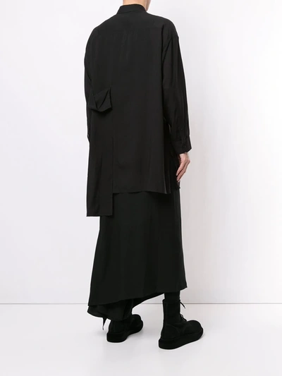 Shop Yohji Yamamoto Layered Asymmetric Shirt In Black