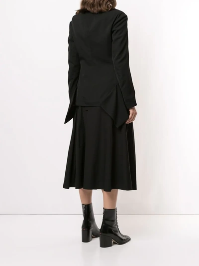 Shop Yohji Yamamoto Asymmetric Single-brassed Blazer In Black