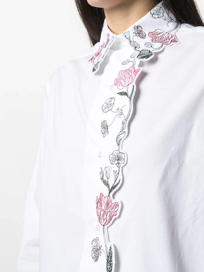Shop Vivetta Embroidered Floral Shirt In White