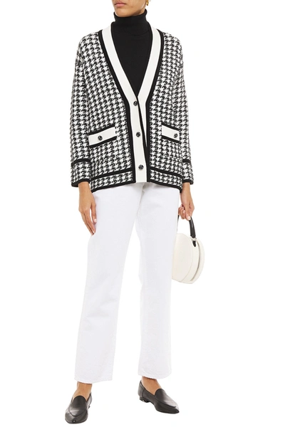 Claudie Pierlot Houndstooth Jacquard-knit Cardigan In White | ModeSens
