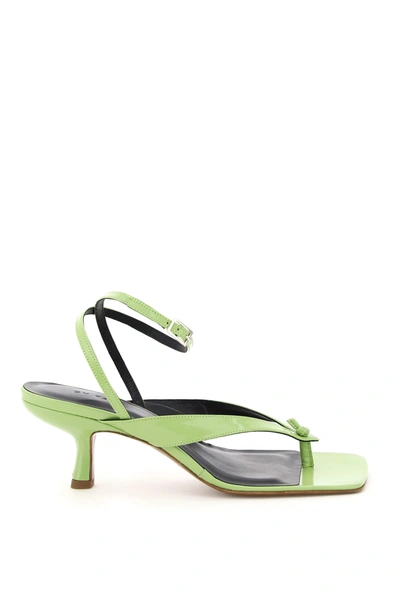 Shop By Far Mindy Thong Sandals In Melon (green)