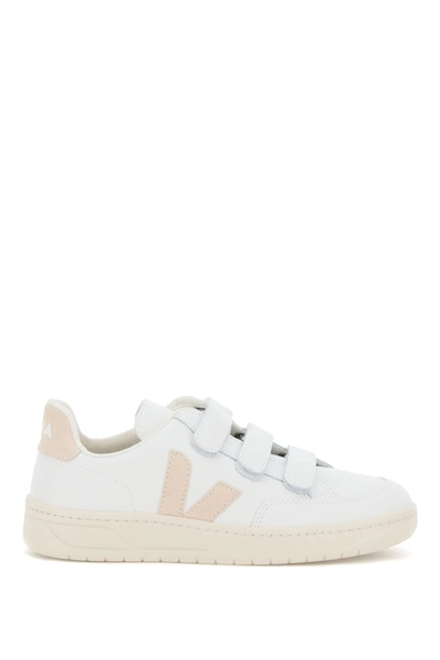 Shop Veja V-lock Leather Sneakers In Extra White Sable (white)