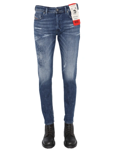 Shop Diesel Sleenker-x L.30 Jeans In Blu