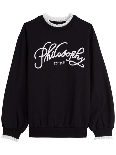 Shop Philosophy Di Lorenzo Serafini Jersey Sweatshirt With Logo In Black