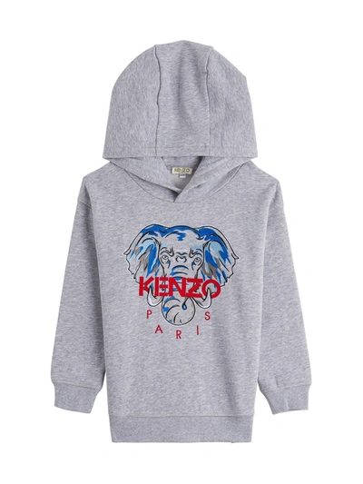 Shop Kenzo Jersey Sweatshirt With Front Logo In Grey