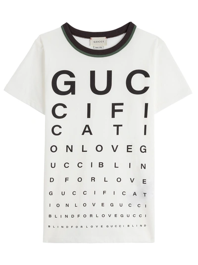 Shop Gucci Jersey T-shirt With Print In White