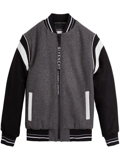 Shop Givenchy Color Block Wool Sweatshirt In Grey