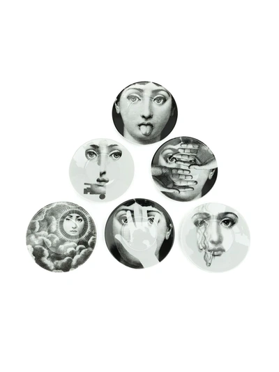 Fornasetti Ceramic Tea Set In Gold