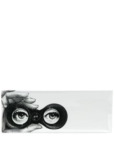 Shop Fornasetti Binoculars-print Serving Dish (37cm) In White