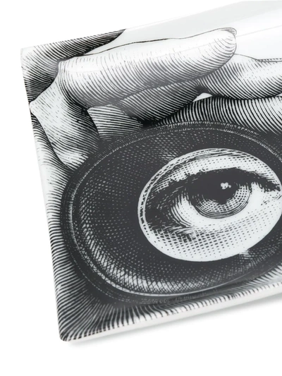 Fornasetti Binoculars-print Serving Dish (37cm) In White