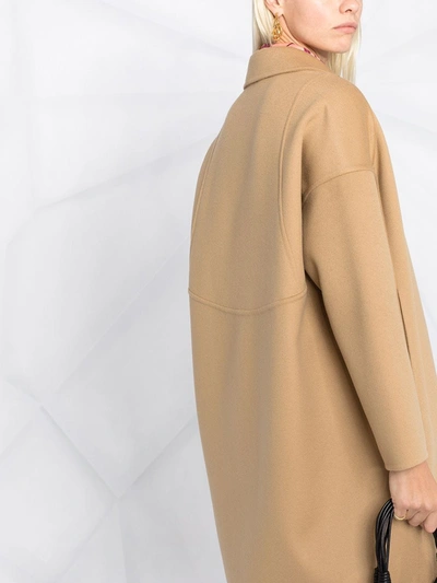 Shop Stella Mccartney Bilpin Oversized Wool Coat In Neutrals