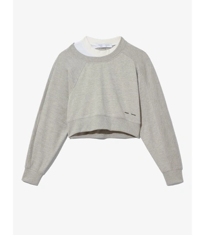 Shop Proenza Schouler White Label Layered Sweatshirt In Grey Melange/white