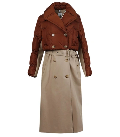 Shop Burberry Layered Trench Coat In Neutral