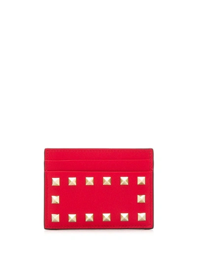 Shop Valentino Garavani Women's Red Leather Card Holder