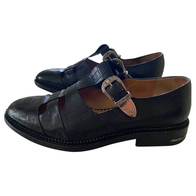 Pre-owned Toga Black Leather Flats