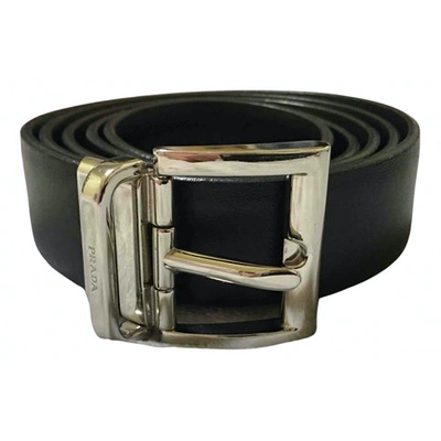 Pre-owned Prada Leather Belt In Black