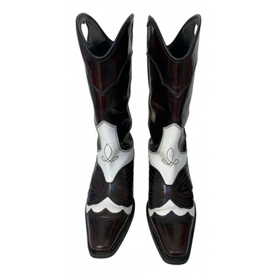 Pre-owned Ganni White Leather Boots