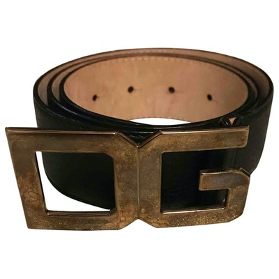 Pre-owned Dolce & Gabbana Black Leather Belt