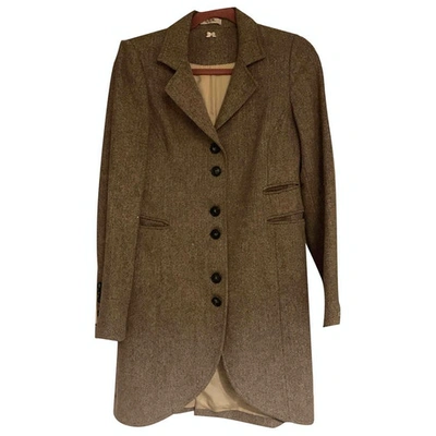 Pre-owned By Timo Brown Wool Coat