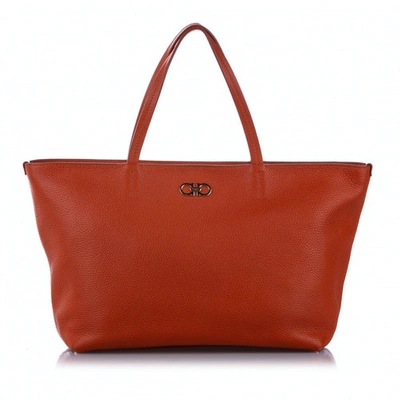 Pre-owned Ferragamo Orange Leather Handbag