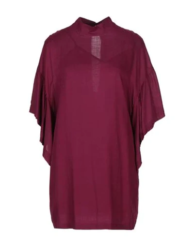 Shop Iro Woman Mini Dress Garnet Size 10 Viscose, Cotton In Red