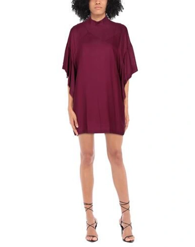Shop Iro Woman Mini Dress Garnet Size 10 Viscose, Cotton In Red
