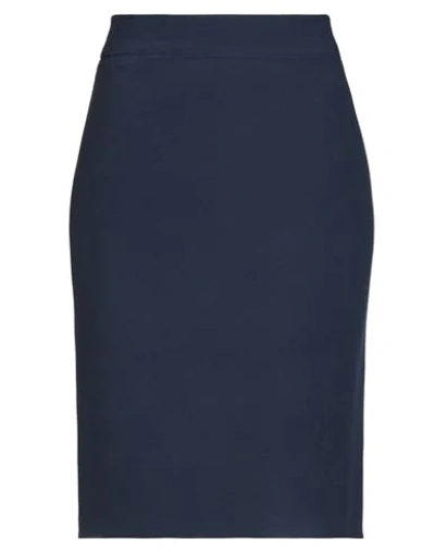 Shop Armani Collezioni Midi Skirts In Dark Blue