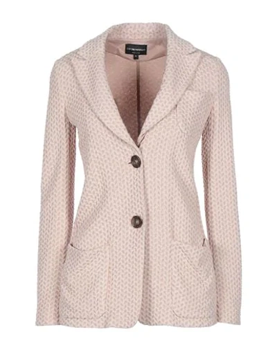 Shop Emporio Armani Woman Blazer Beige Size 8 Viscose, Polyamide, Polyester, Elastane
