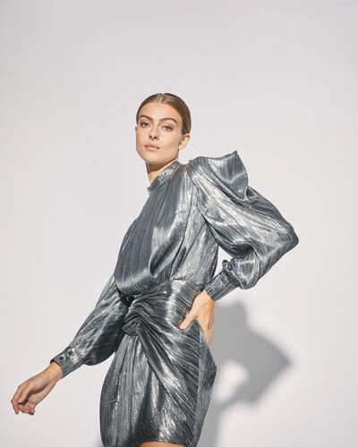 Shop Iro Odell Dress In Silver