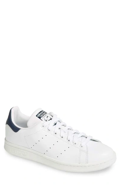 Shop Adidas Originals Stan Smith Sneaker In Core White/ Dark Blue