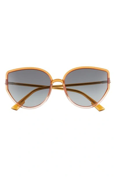 Shop Dior Sostellaire 58mm Cat Eye Sunglasses In Orange Pink/ Grey