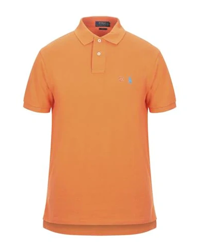 Shop Polo Ralph Lauren Man Polo Shirt Orange Size Xl Cotton