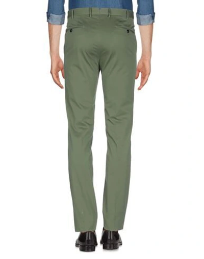 Shop Pt Torino Man Pants Military Green Size 40 Cotton, Silk, Elastane