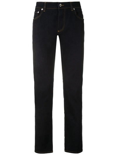 Shop Dolce & Gabbana Logo Patch Bootcut Jeans In Blue