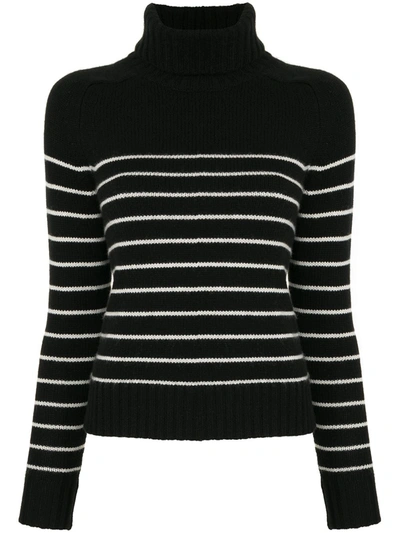 Shop Nili Lotan Striped Cashmere Jumper In Black