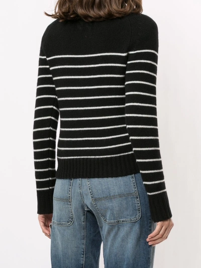 Shop Nili Lotan Striped Cashmere Jumper In Black