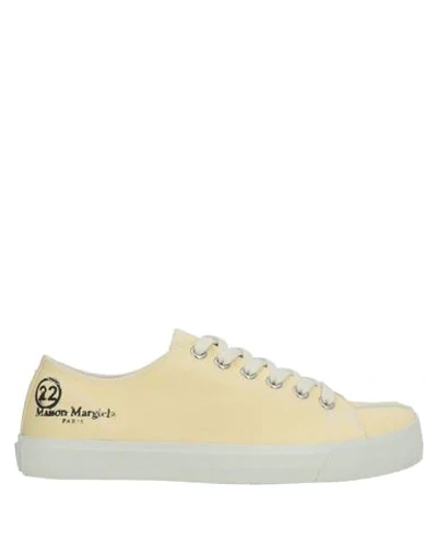 Shop Maison Margiela Man Sneakers Light Yellow Size 7 Textile Fibers