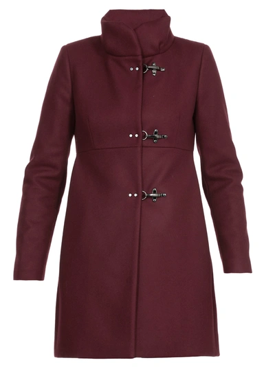 Shop Fay Wool And Cashmere Coat In Burgundy
