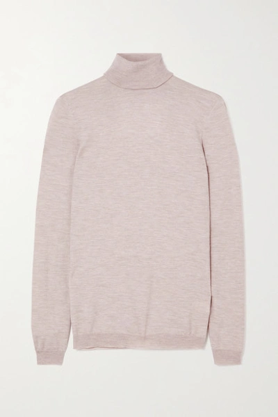 Shop Brunello Cucinelli Cashmere-blend Turtleneck Sweater In Brown
